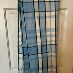 Banana Republic Factory Blue and White Plaid Scarf